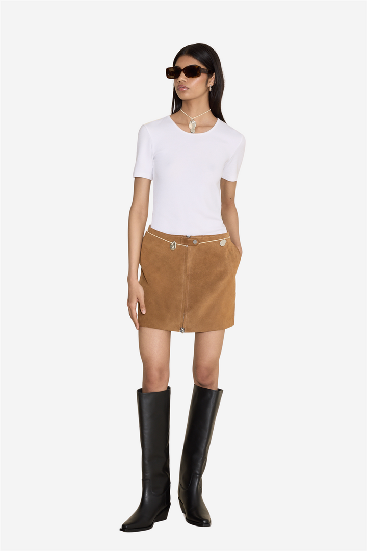 Cia Leather Skirt Camel
