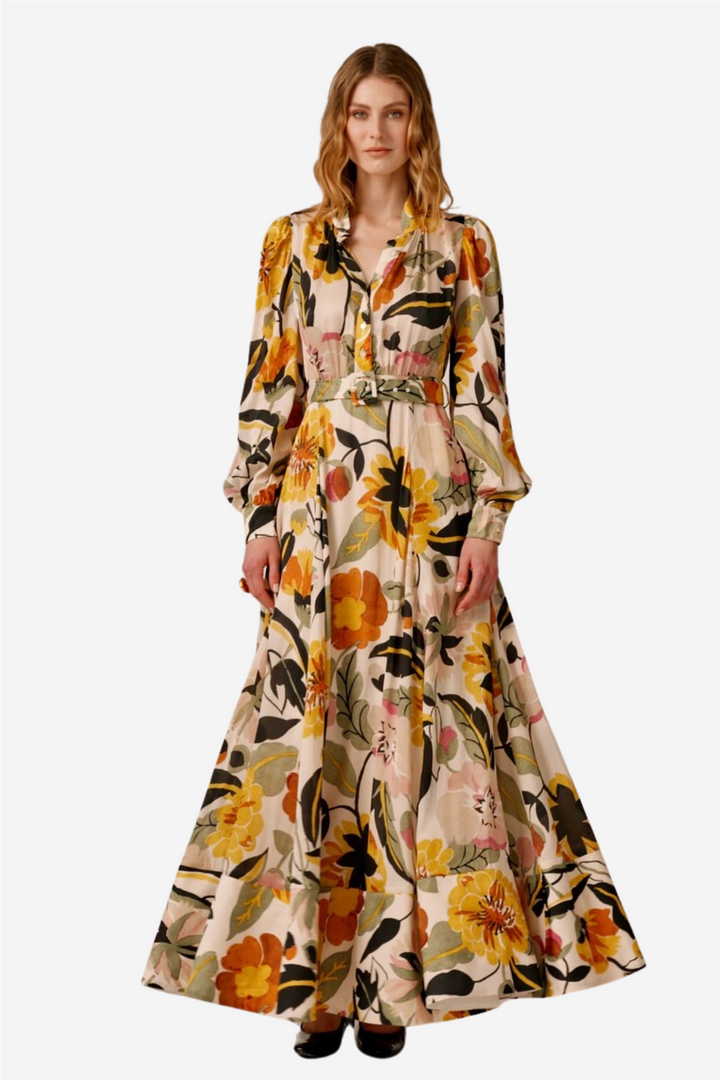 Organza Maxi Dress Spring Bloom