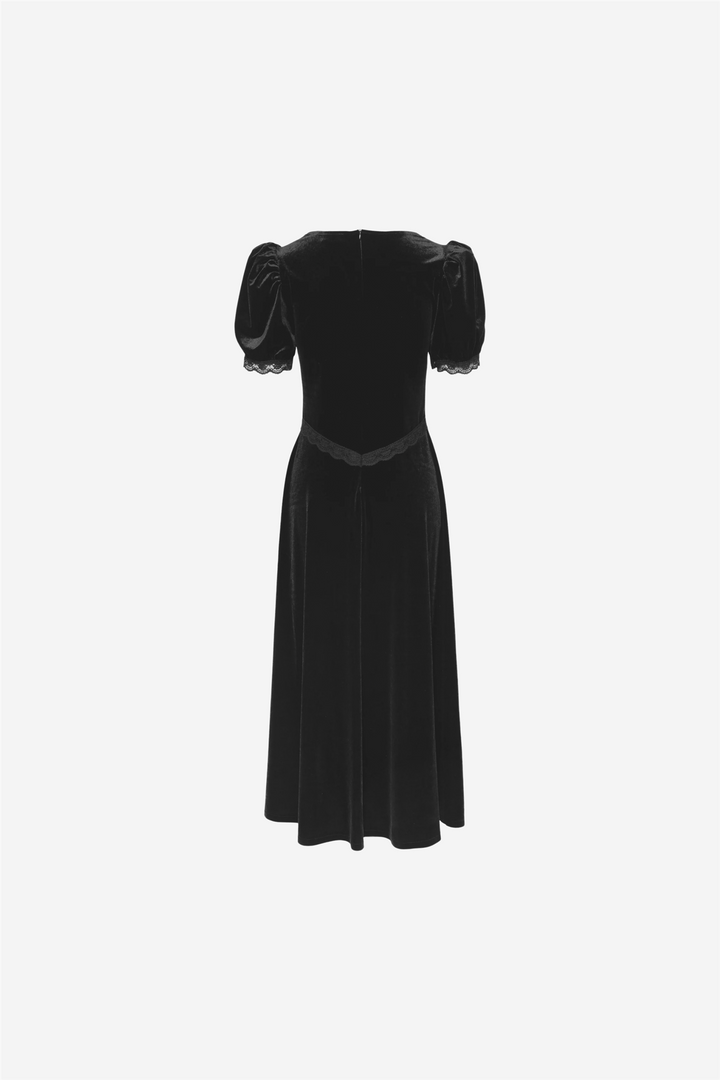 Francis Velvet Midi Dress Black
