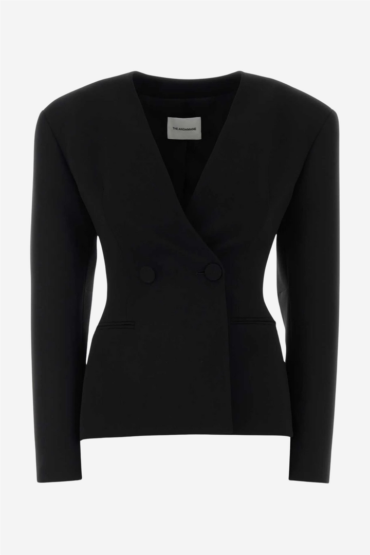 Venusta Single Breast Shaped Blazer Black