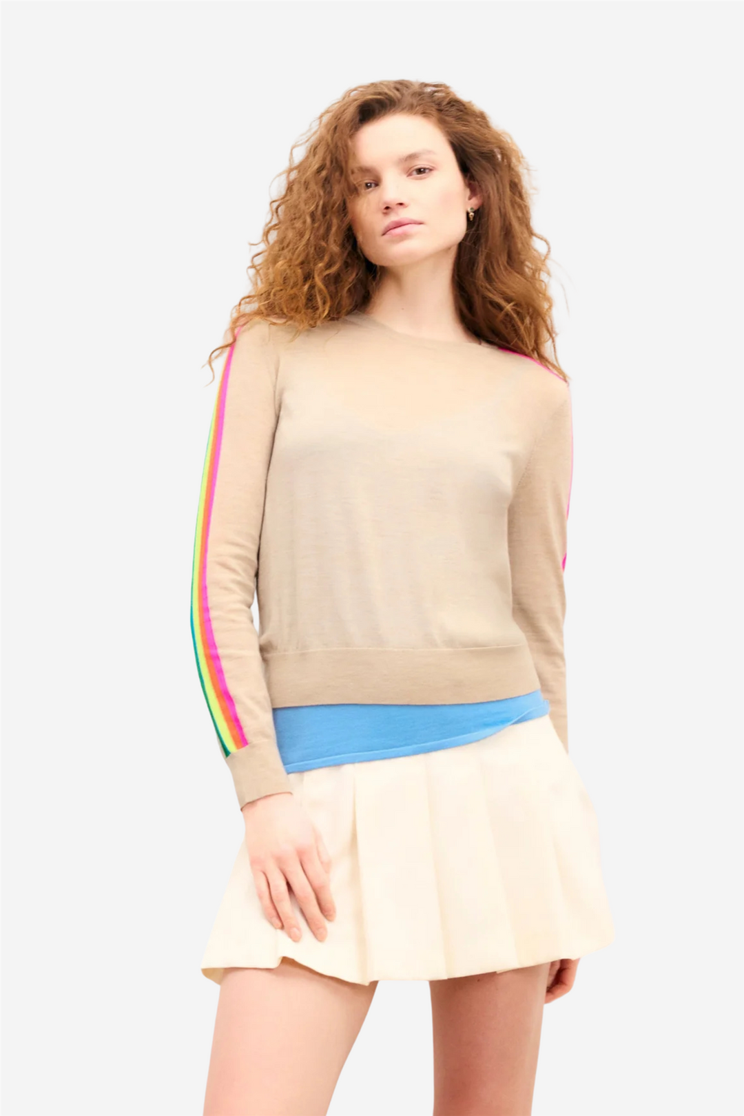 Crewneck Sweater Beige Chine