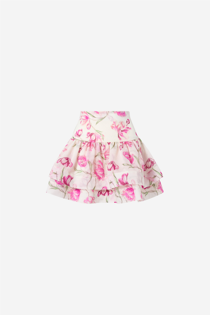 Fantine Ruffled Mini Skirt Tulip Pink