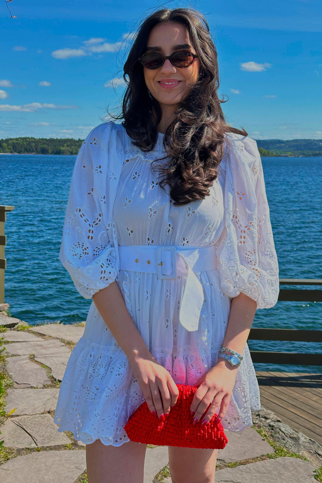 Embroidery Anglaise Mini Dress
