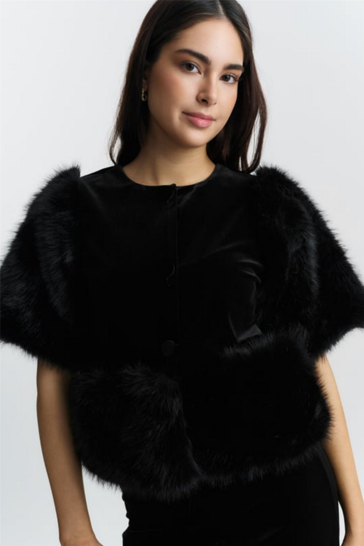 Mone Velour Top Black