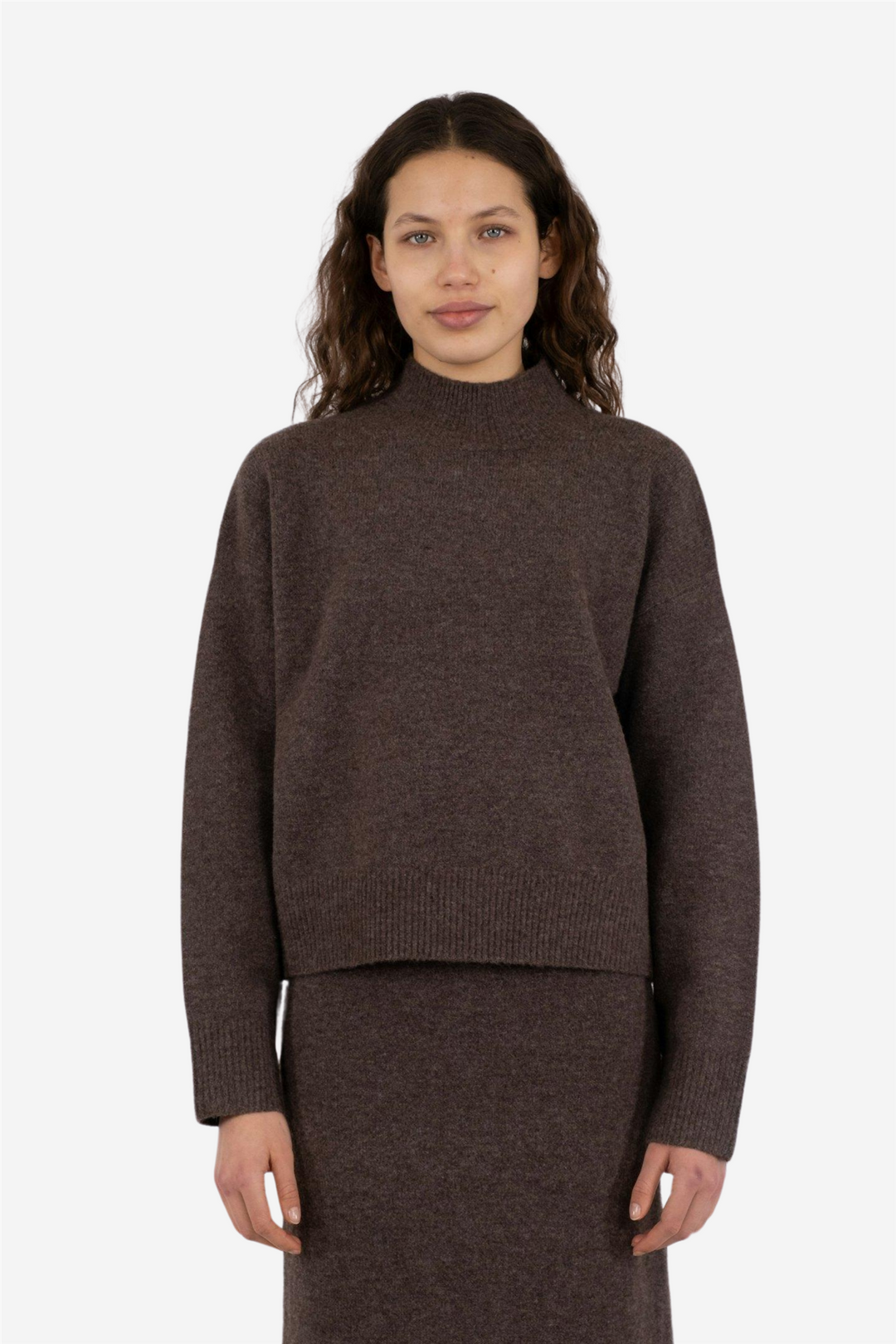 Paulina Knit Blouse Brown Melange