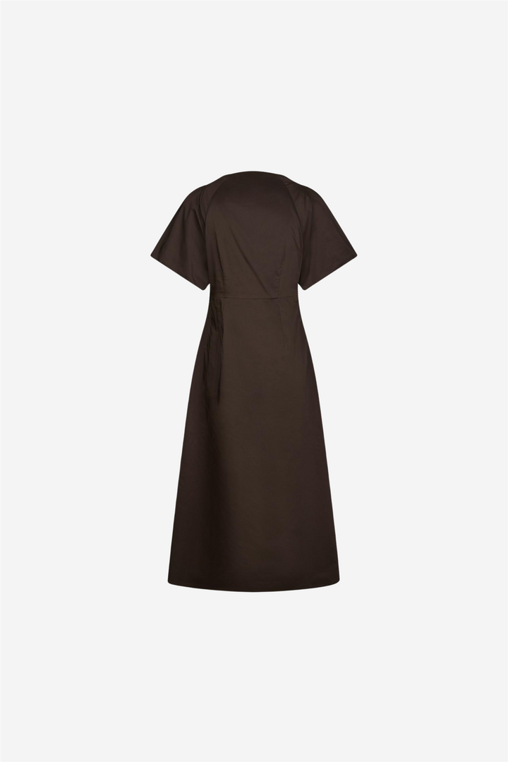 Illana Poplin Dress Chocolate Brown
