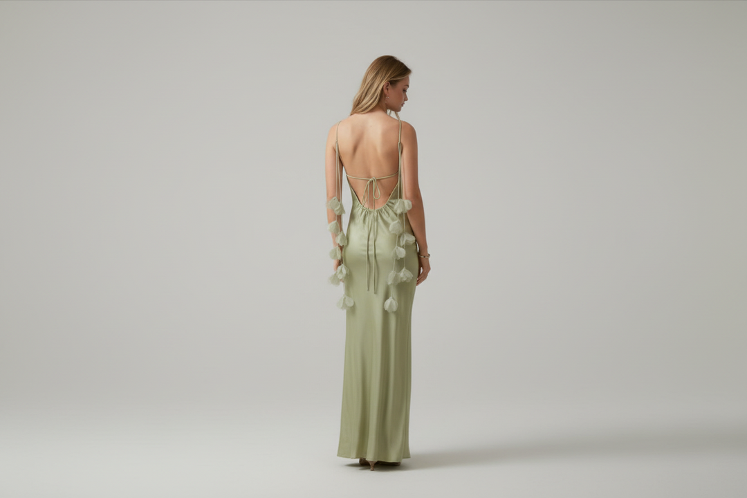 Colly Heavy Sateen Dress  Mint Green