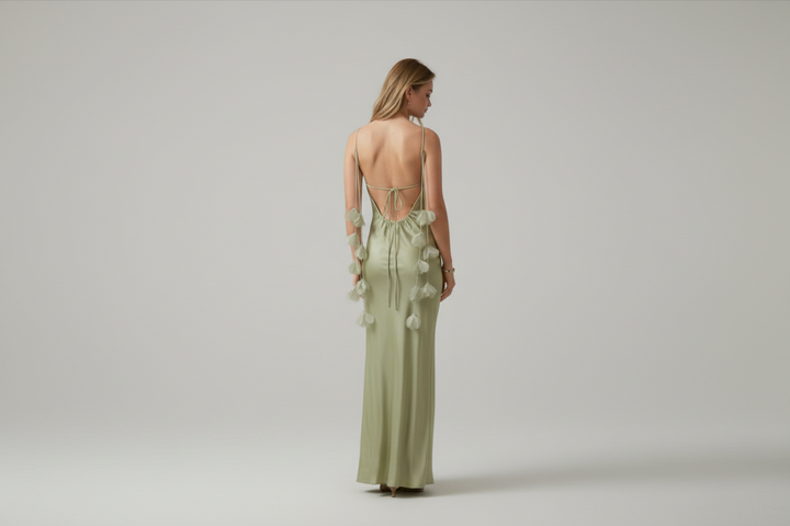 Colly Heavy Sateen Dress  Mint Green