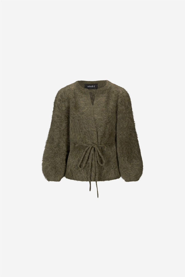Fredrikke Chunky Cardigan Moss Green