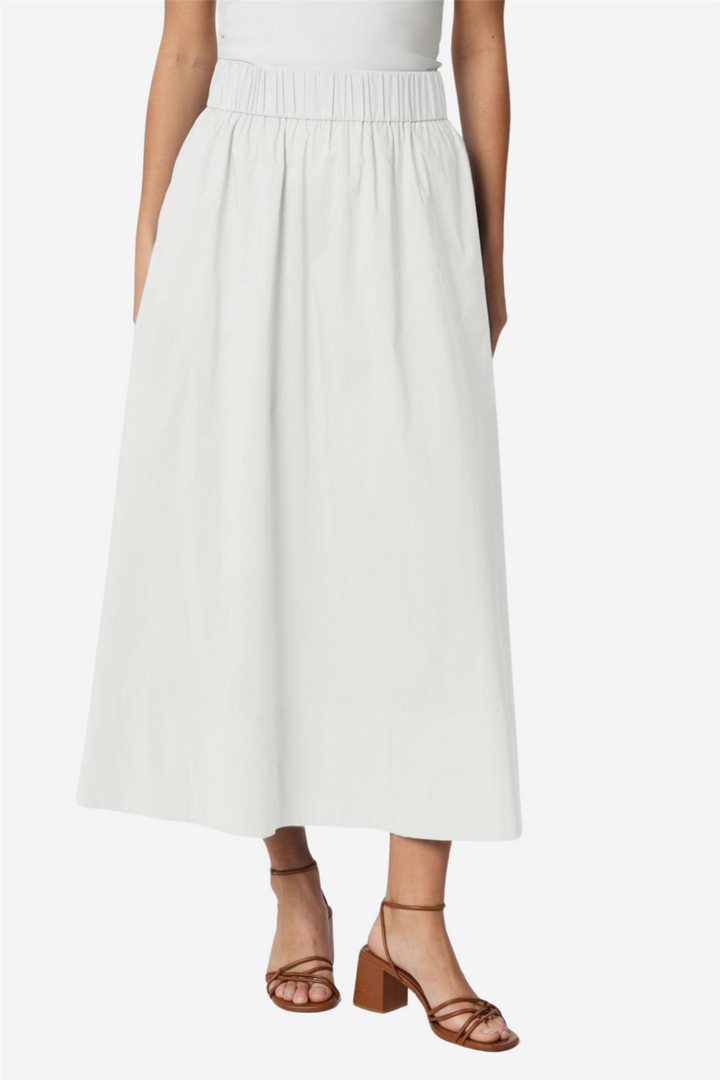 Yara Long Poplin Skirt White