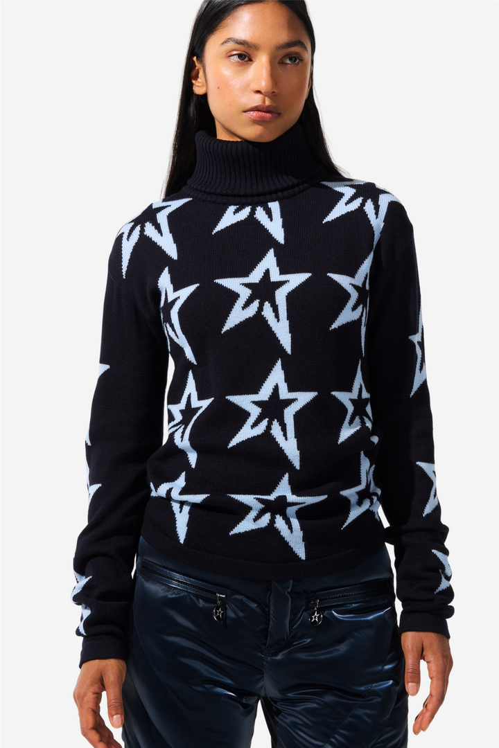 Star Dust Sweater Dark Charcoal Blue/Bluebird Star