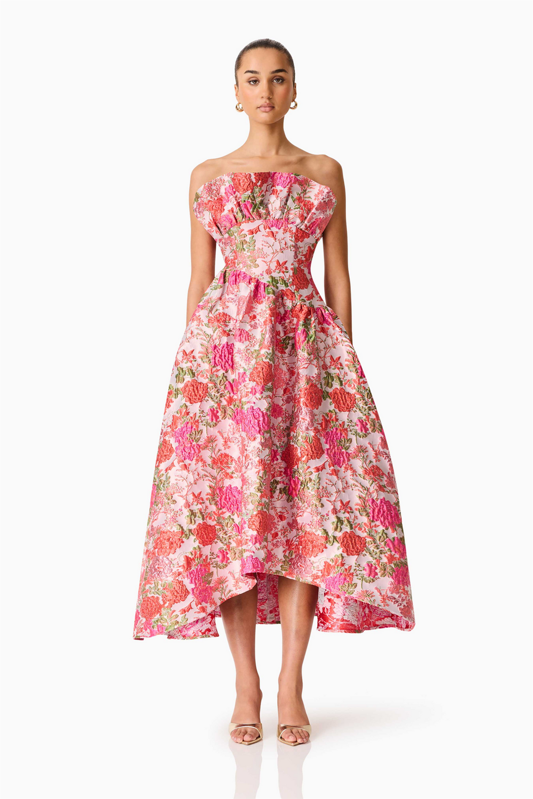 Floralie Strapless Gown Pink Floral