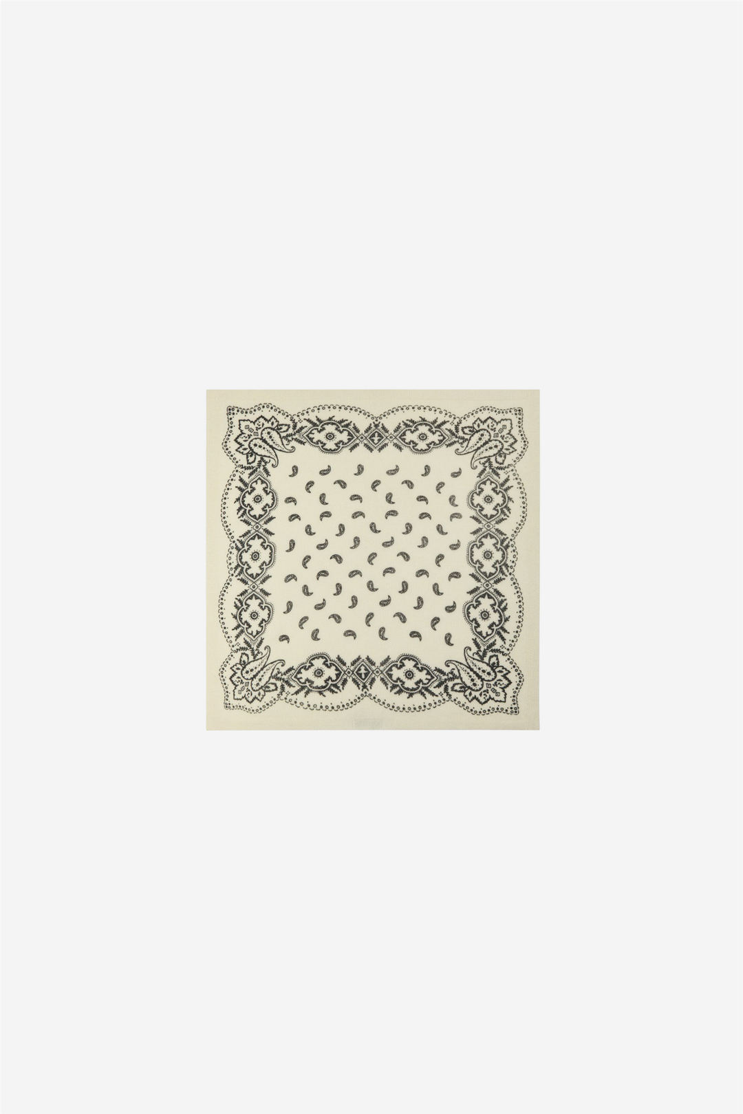 Adelina Paisley Knit Scarf Off White