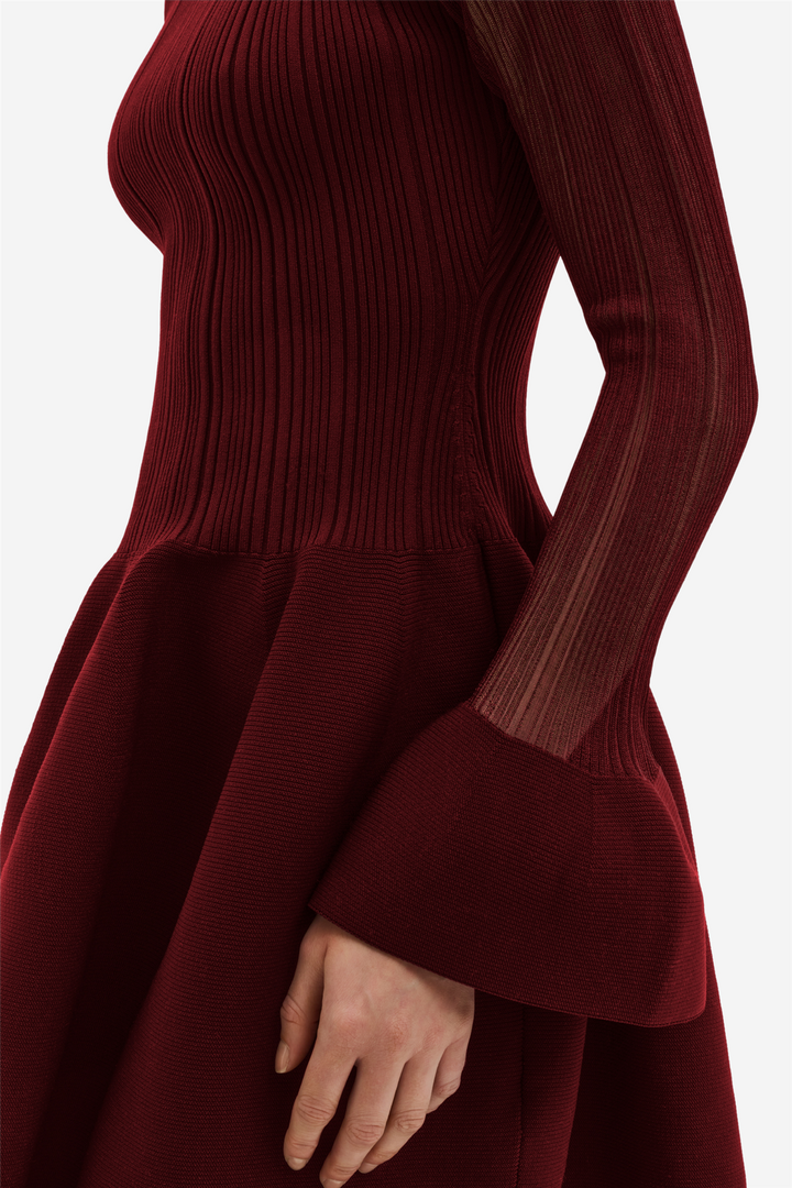 Elona Knitted Mini Dress Ruby