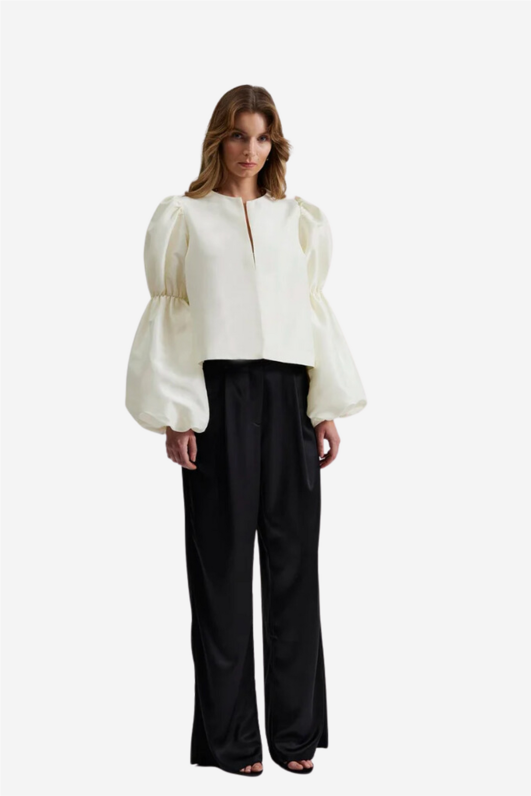 Zoey double pouf sleeve blouse Vanilla