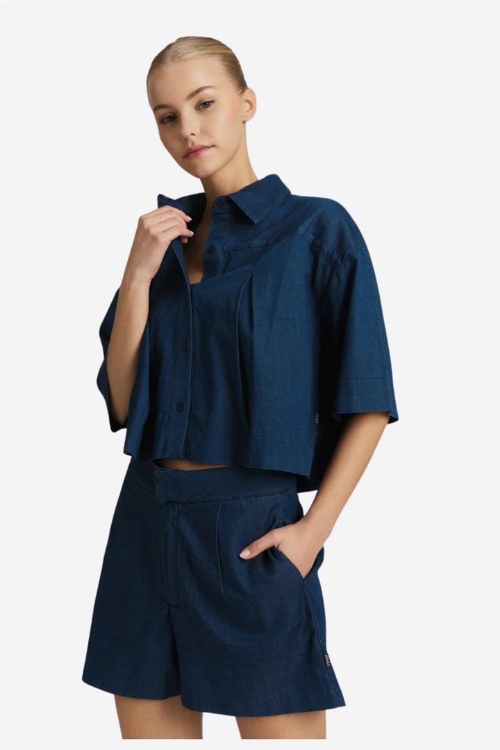 Massy Tencel Shirt Dark Blue