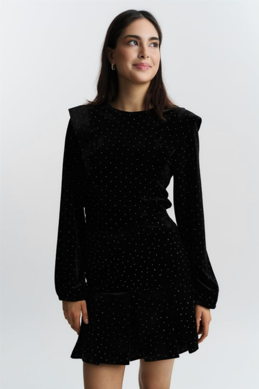 Sirina Stud Velour Skirt Black