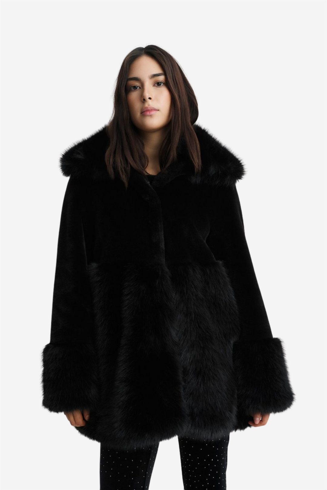 Anna Fake Fur Jacket Black