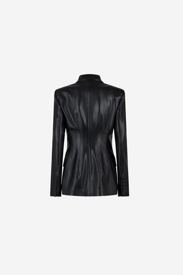 Shannon Bouble Breast Fitted Blazer Black
