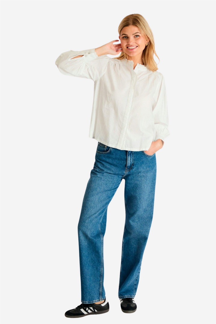 Ema C Poplin Blouse White