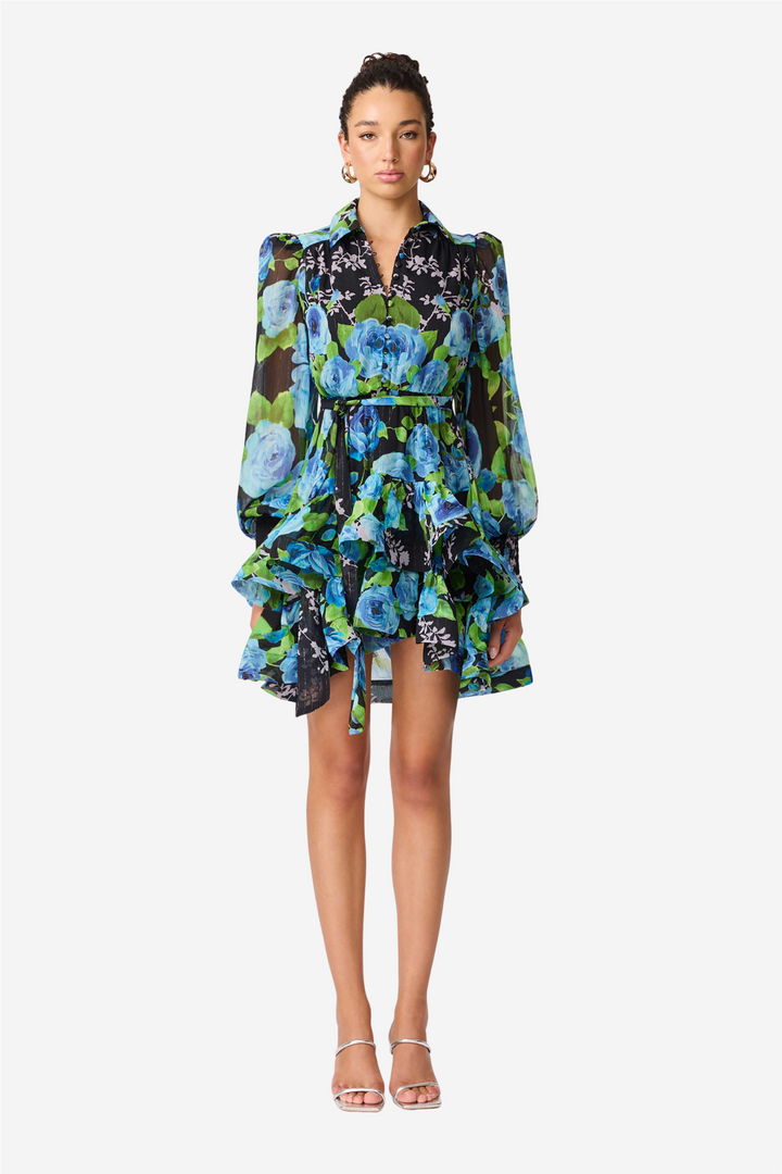 Briony Long Sleeves Mini Dress Blackmulti