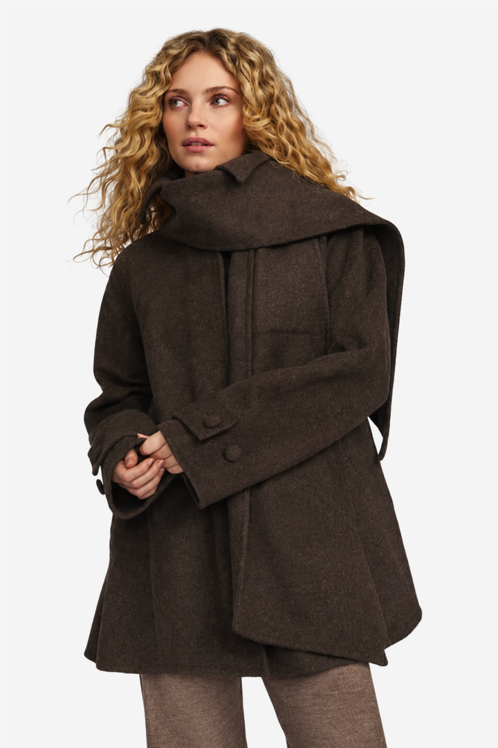 Clara Coat Dark Brown