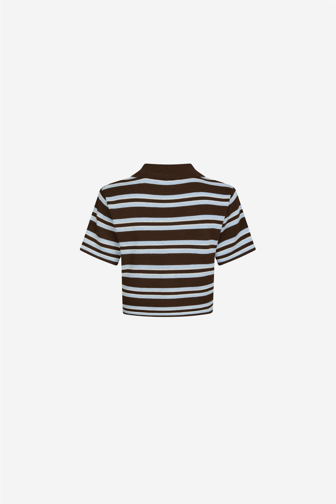 Mulann Polo Knit Blouse Dark Brown