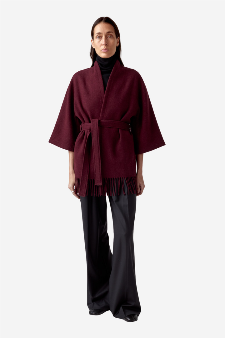 Akila Lambswool Jacket Burgundy