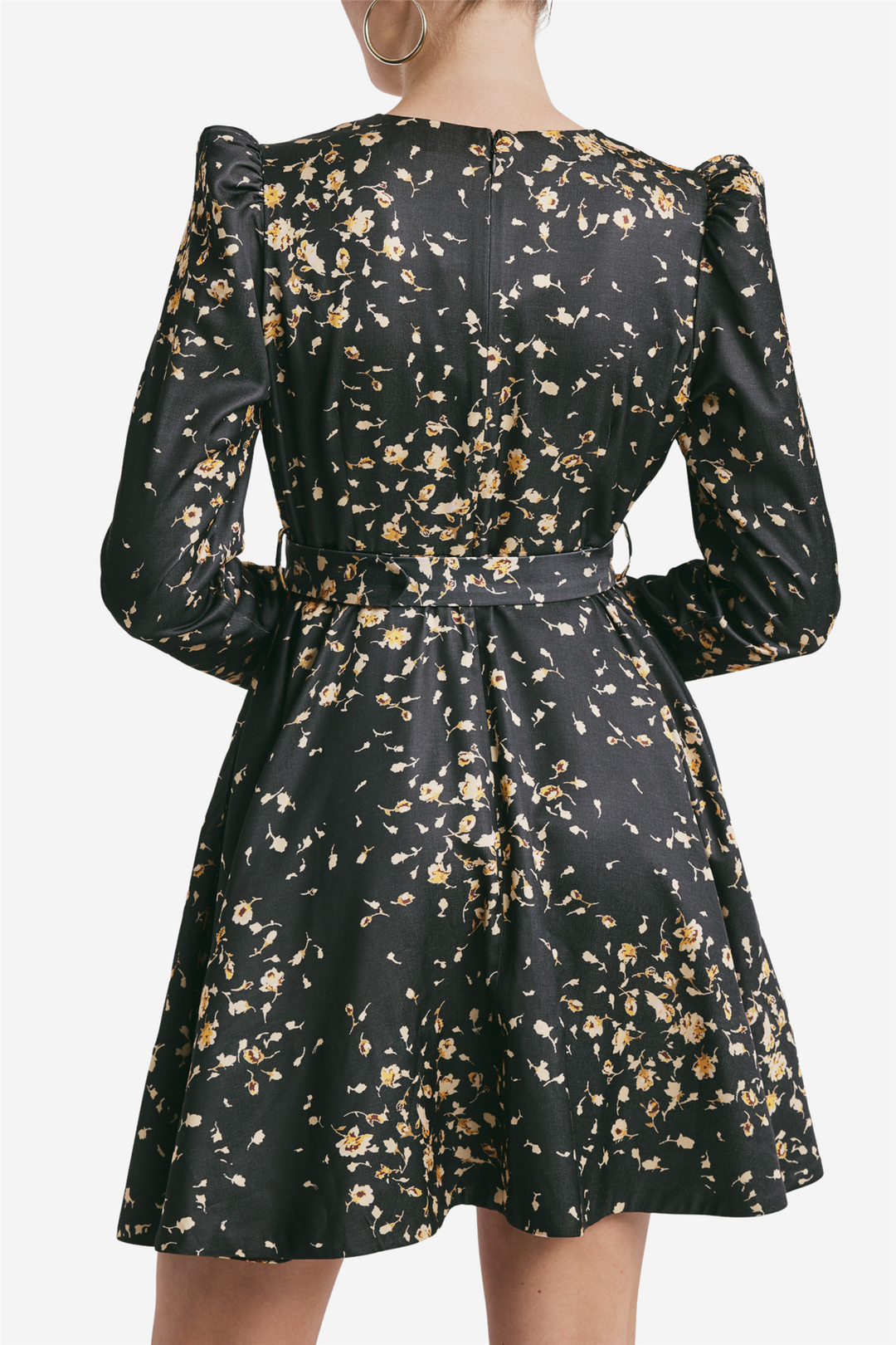 Tailored Satin Belt Dress