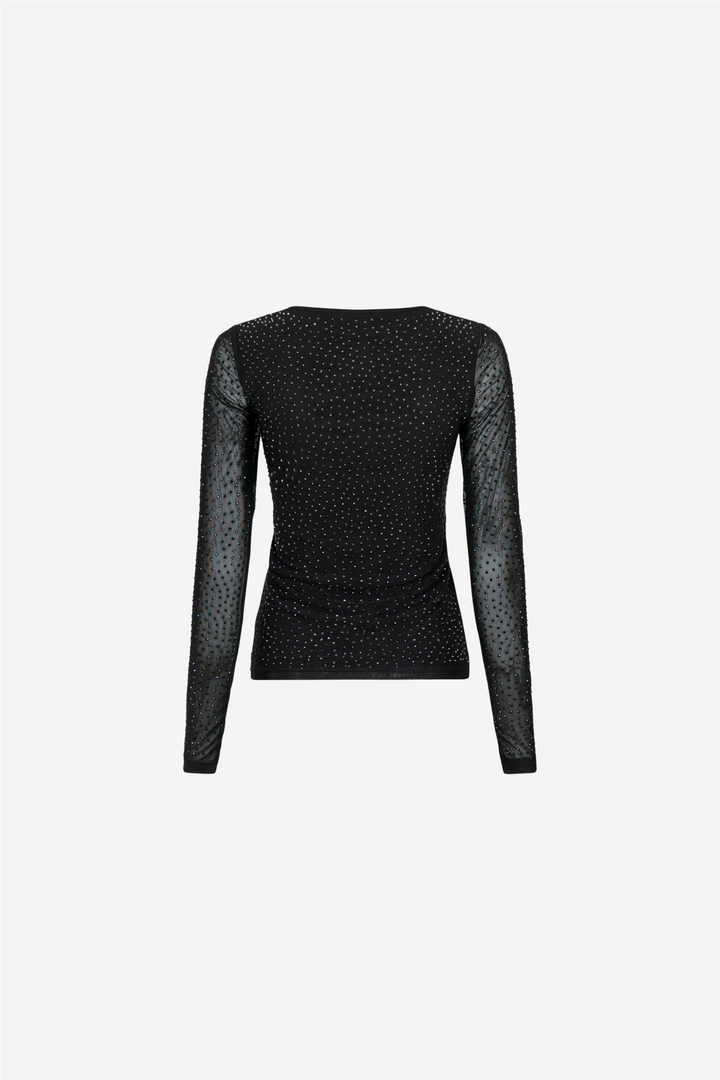 Basira Stone Mesh Blouse Black