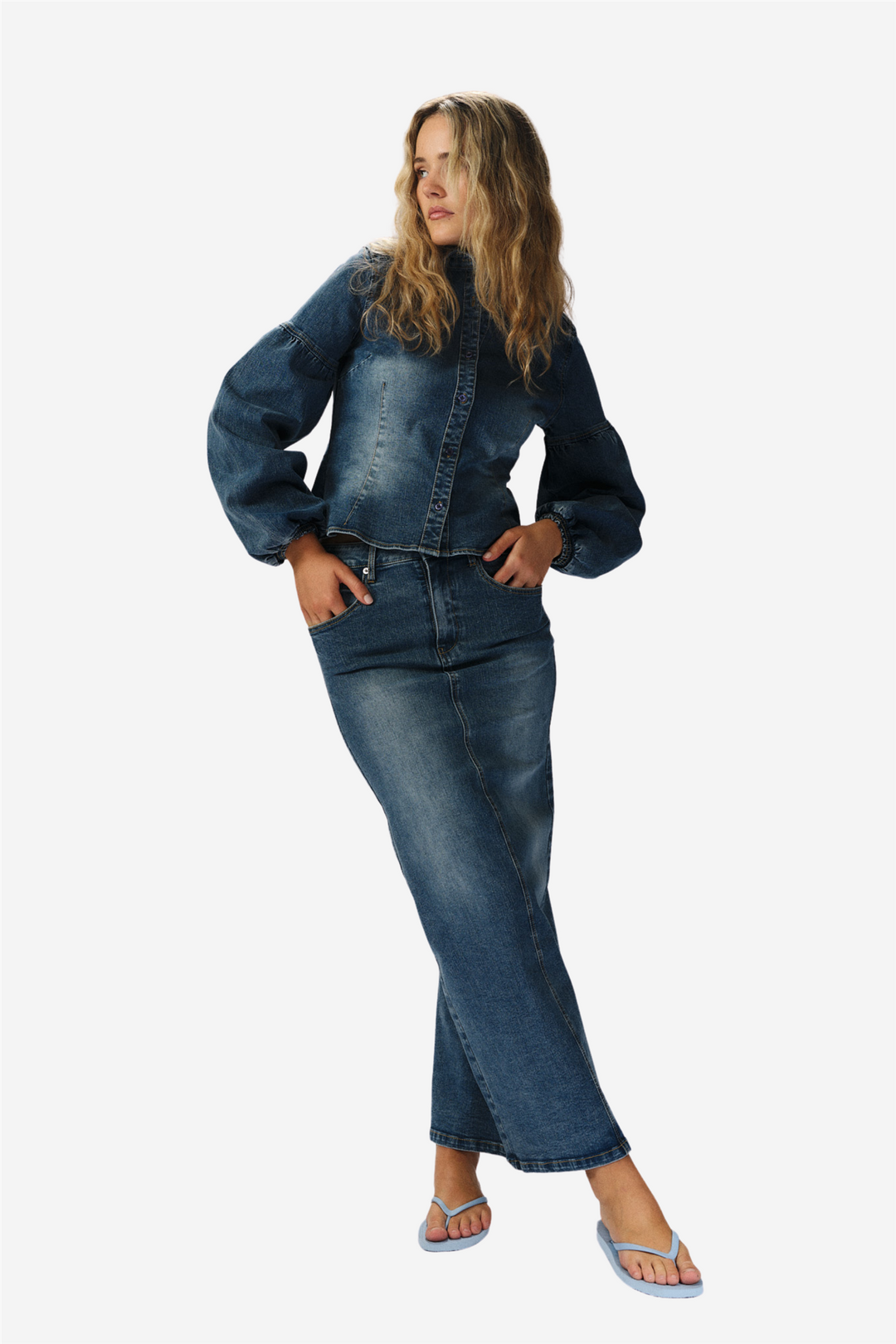 Kris Blue Denim Skirt Blue Denim