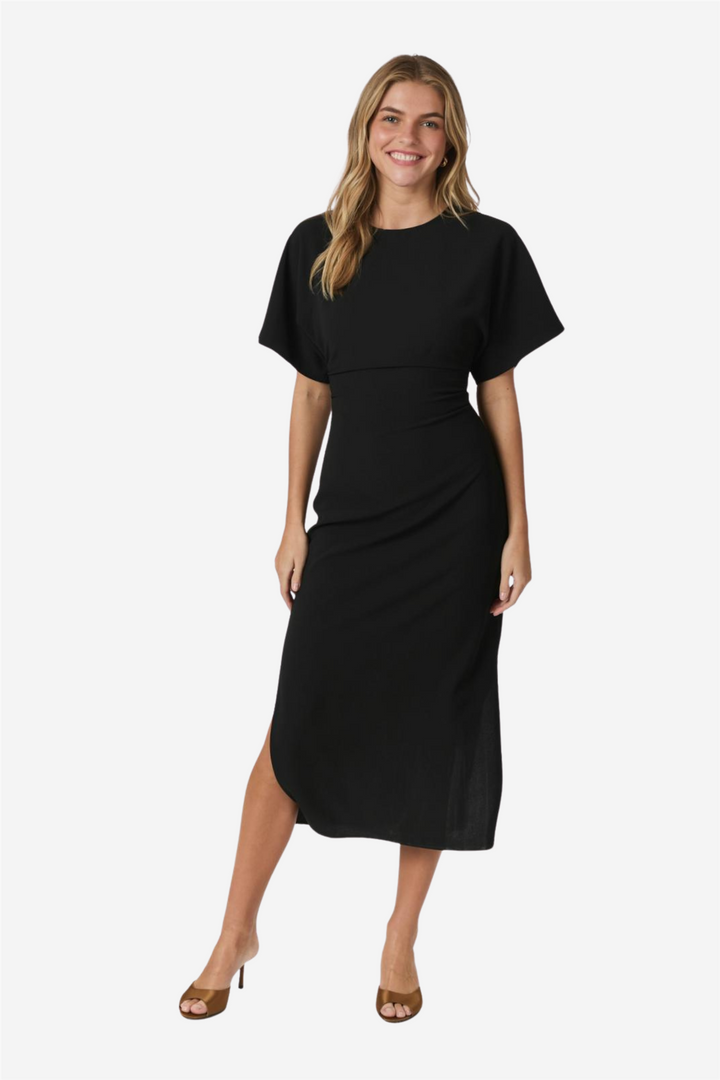 Miloine Drape Dress Black