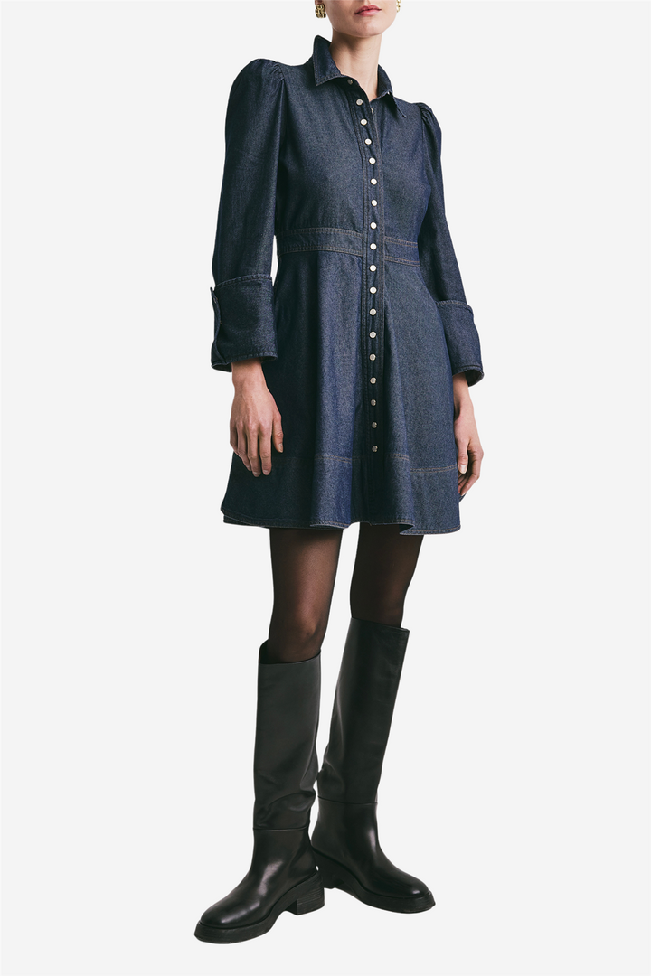 Denim Mini Dress Dark Blue