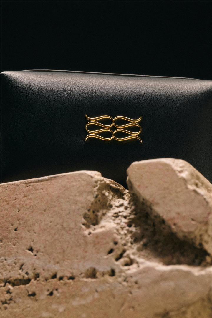 Monogram Leather Toiletry Bag Black