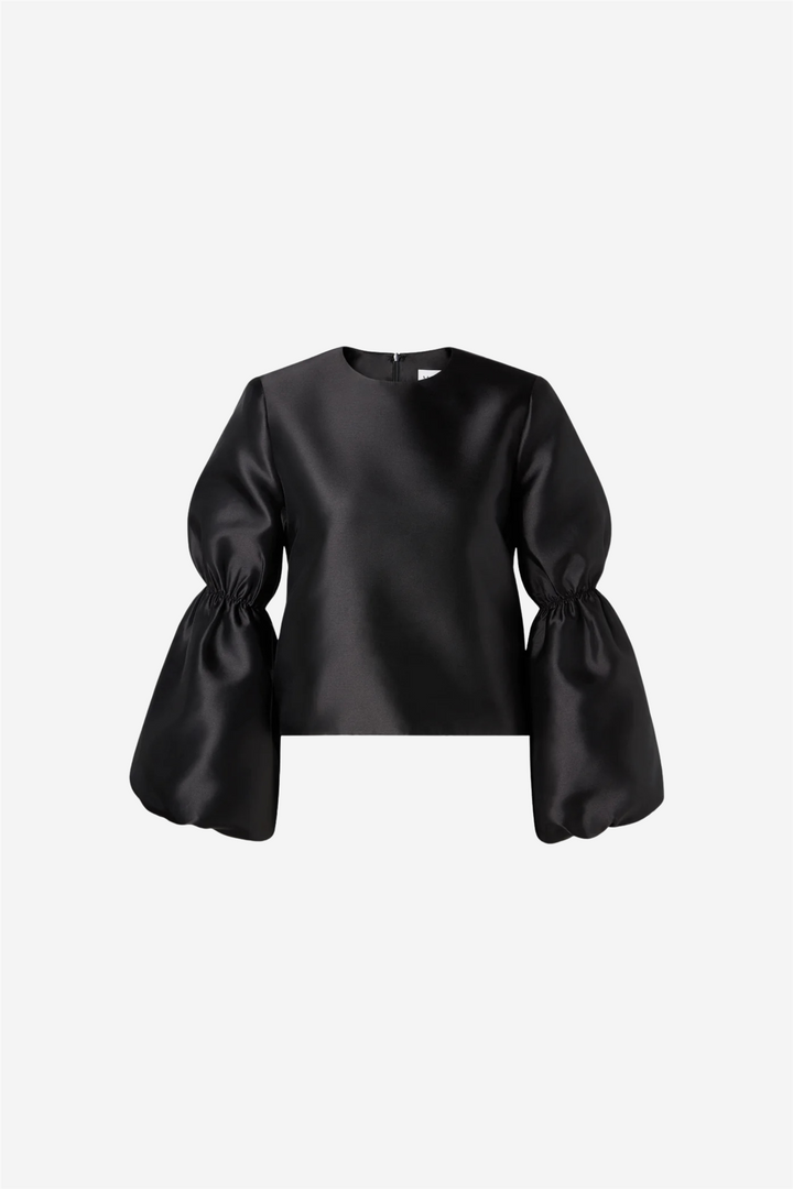Cia Double Pouf Sleeve Blouse Black