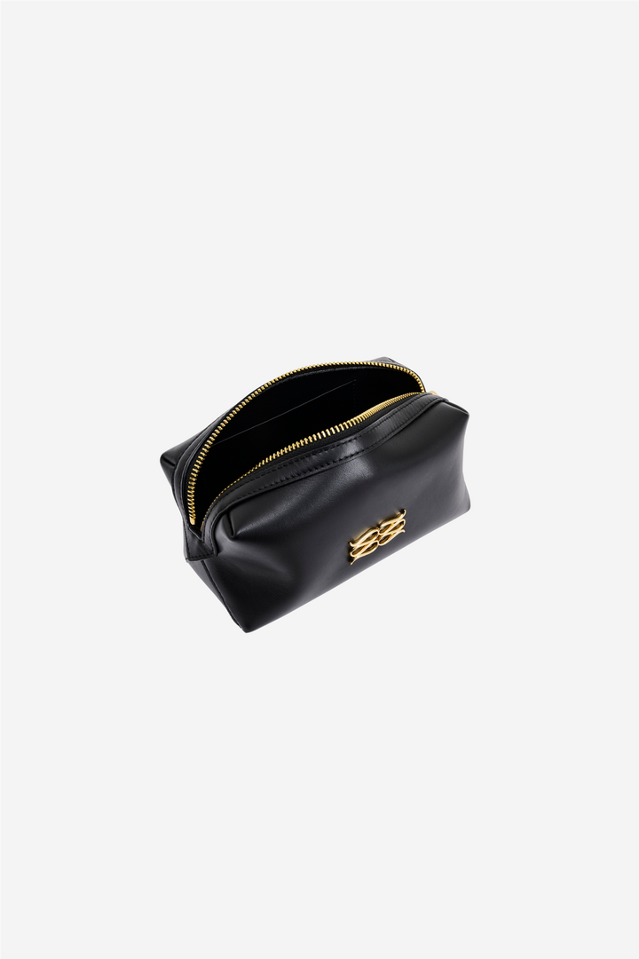 Monogram Leather Toiletry Bag Black