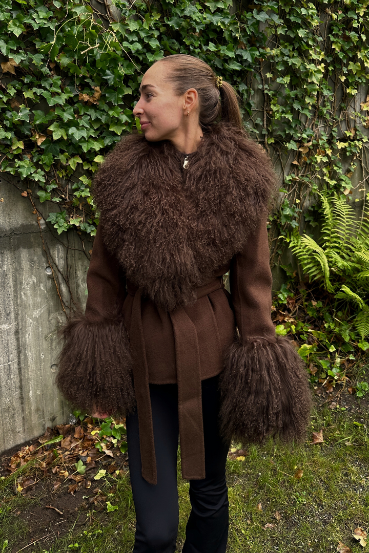 Marta Coat Mongolian Short Brown