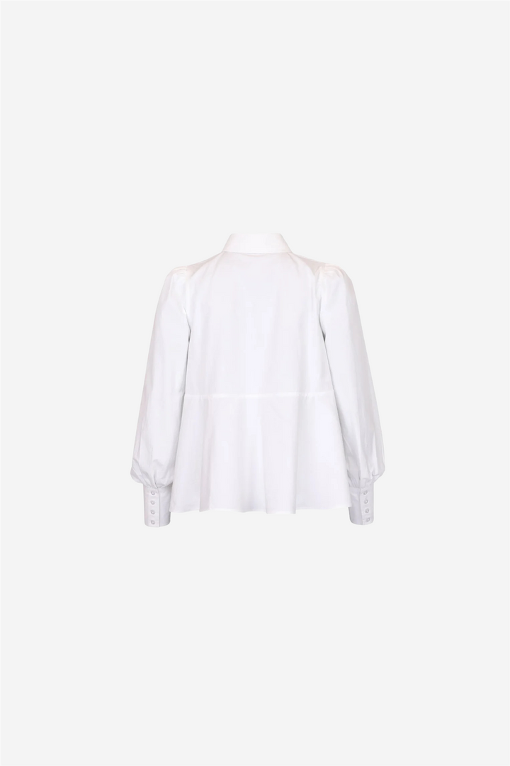 Poplin Peplum Blouse White