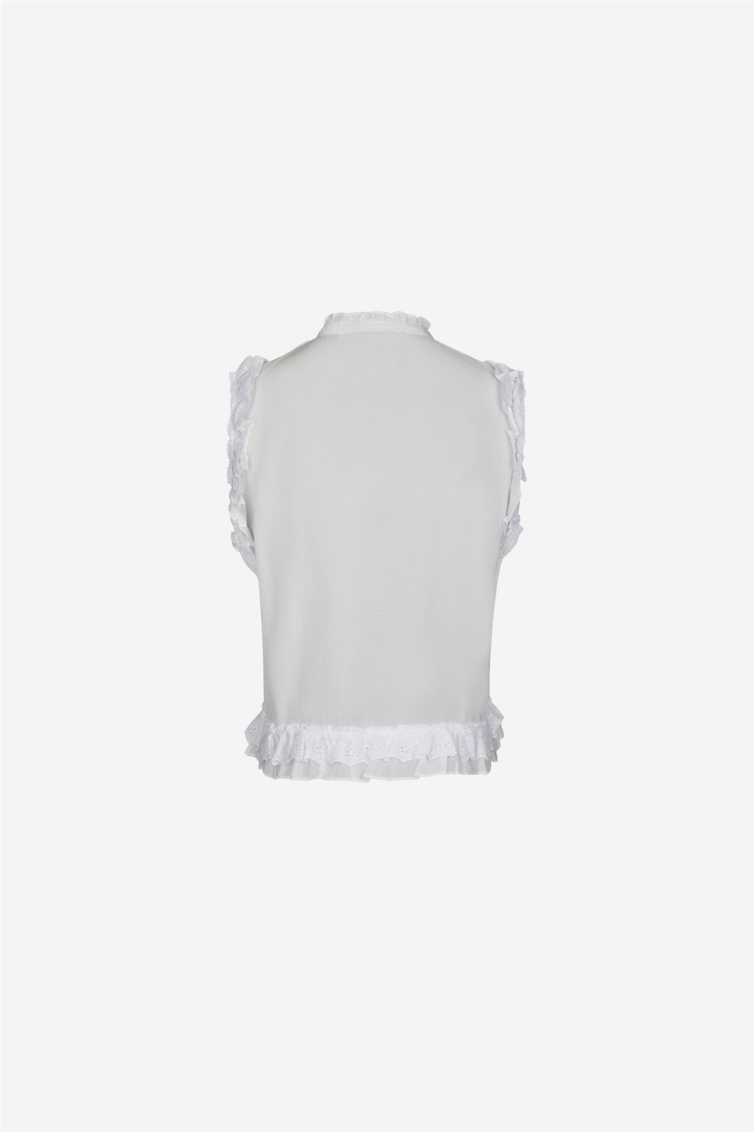 Celia Ruffle Top White