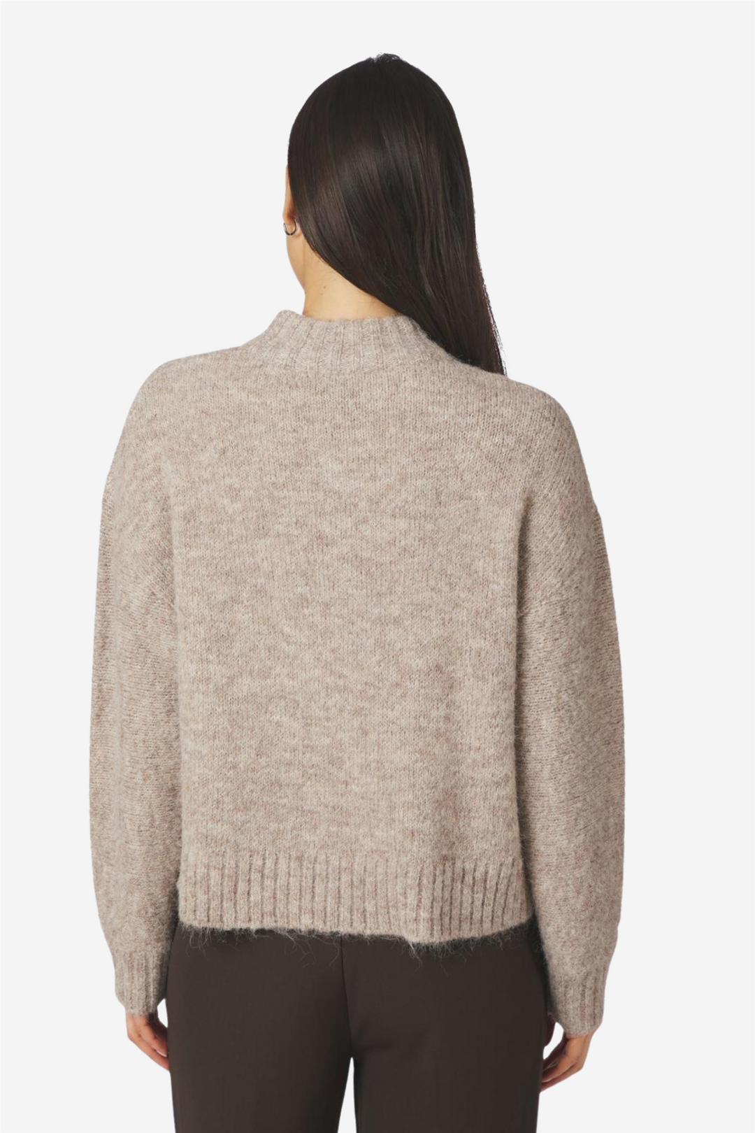 Taura Fluffy Knit Cardigan Beige Melange