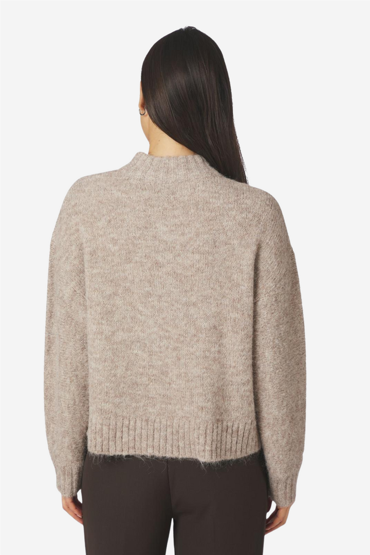 Taura Fluffy Knit Cardigan Beige Melange