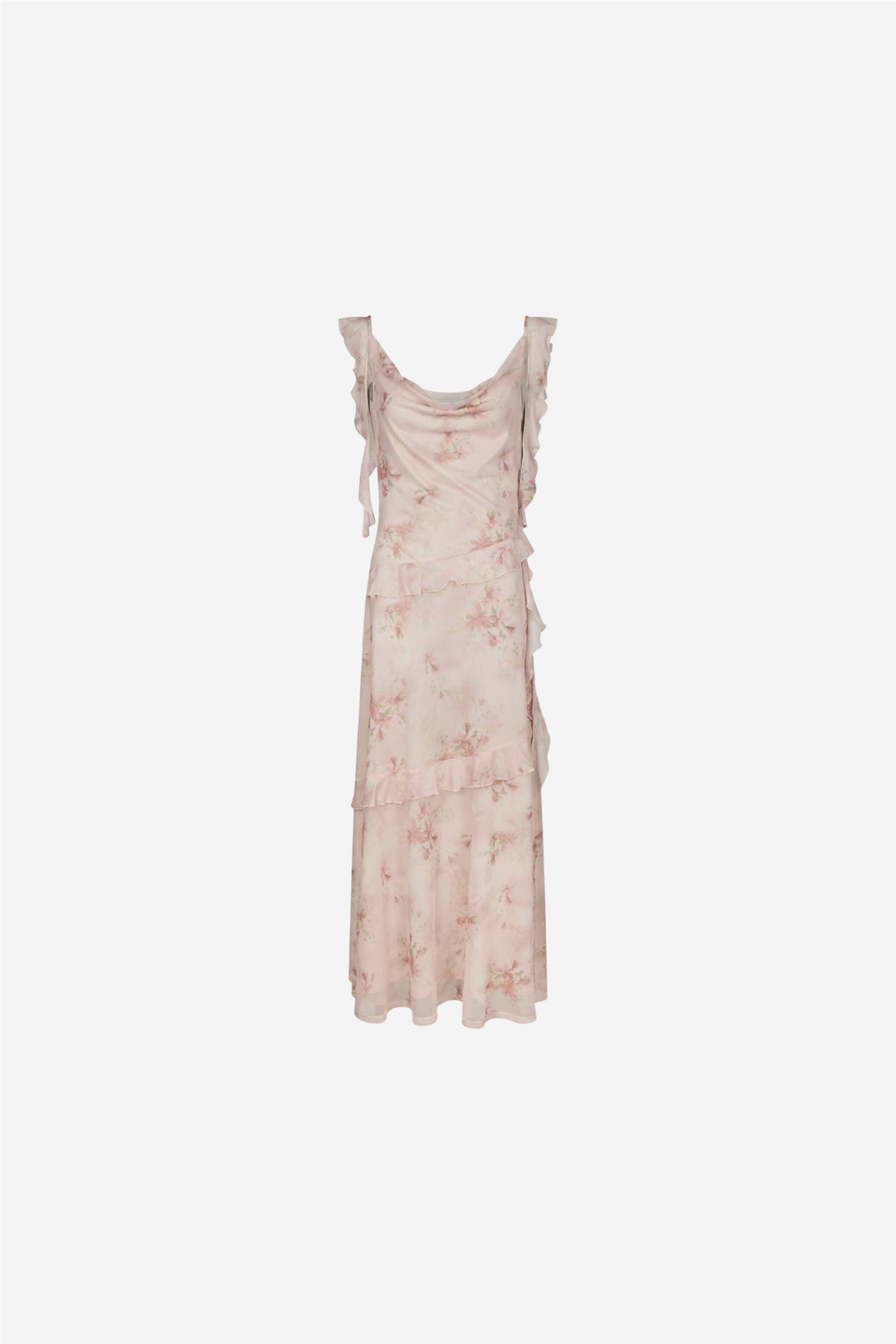 Adelle Frill Mesh Dress Light Pink