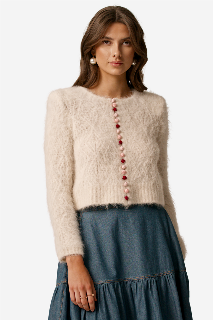 Alpaca Button Down Jacket Off White