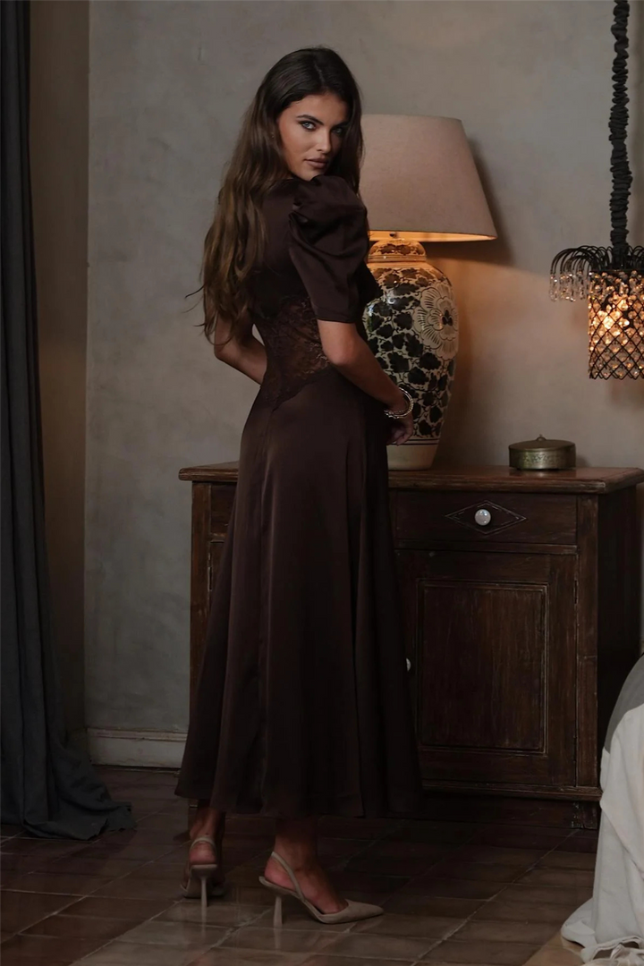 Francis Lace Midi Dress Espresso
