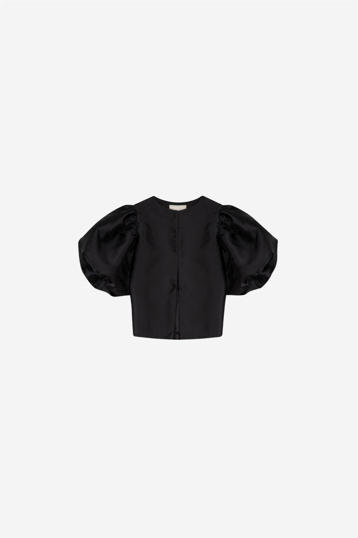 Cleo pouf sleeve blouse Black
