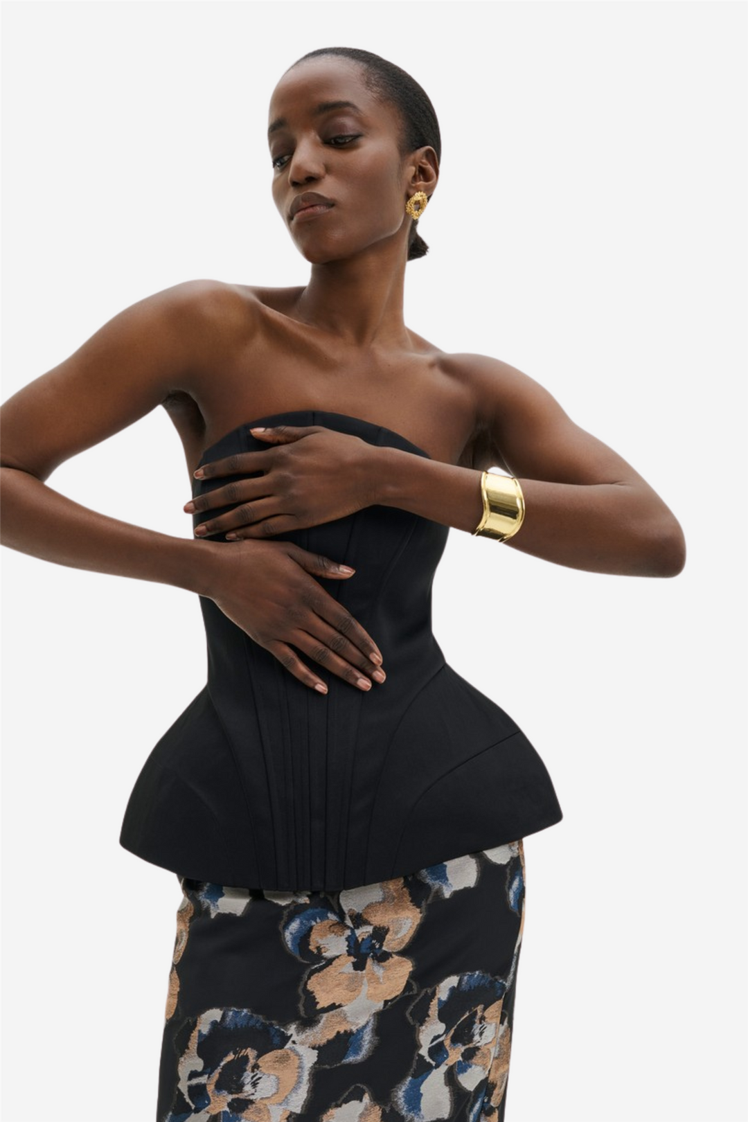 Bellina Sculpted Corset Top Black