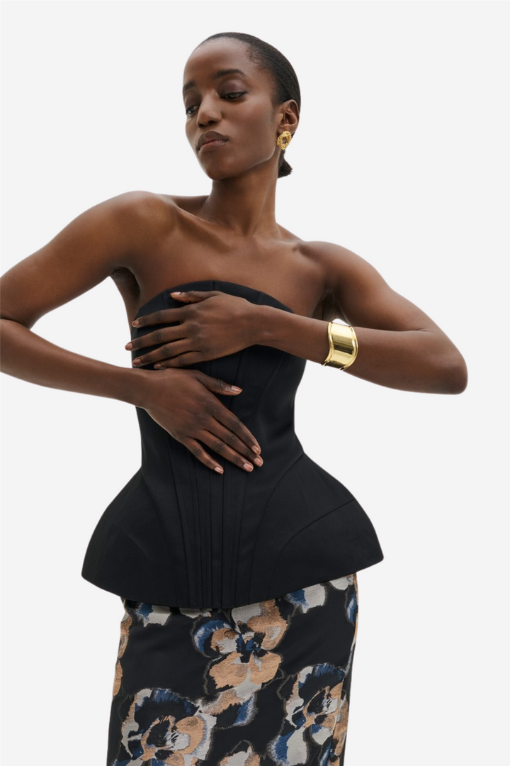 Bellina Sculpted Corset Top Black