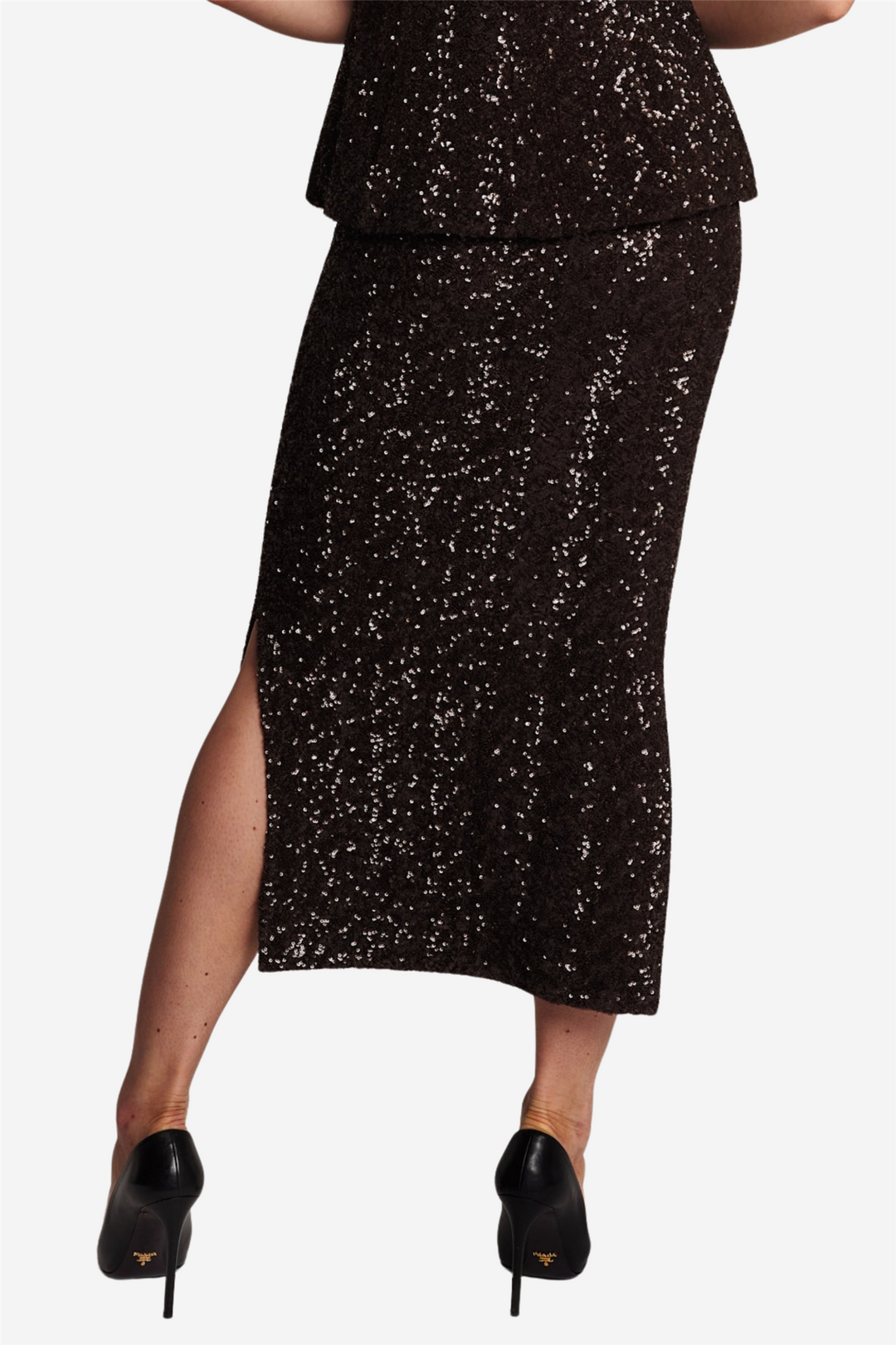 Beaded Midi Skirt Chocolate