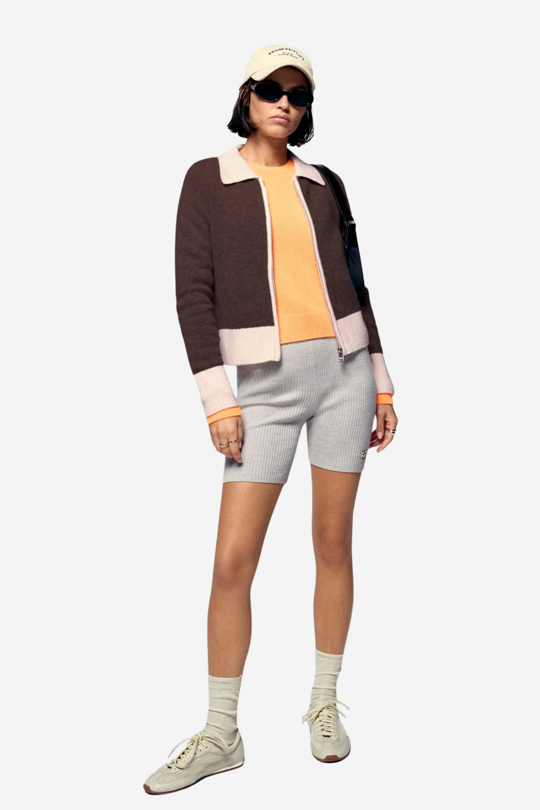 Contrast Rib Cardigan Chocolate