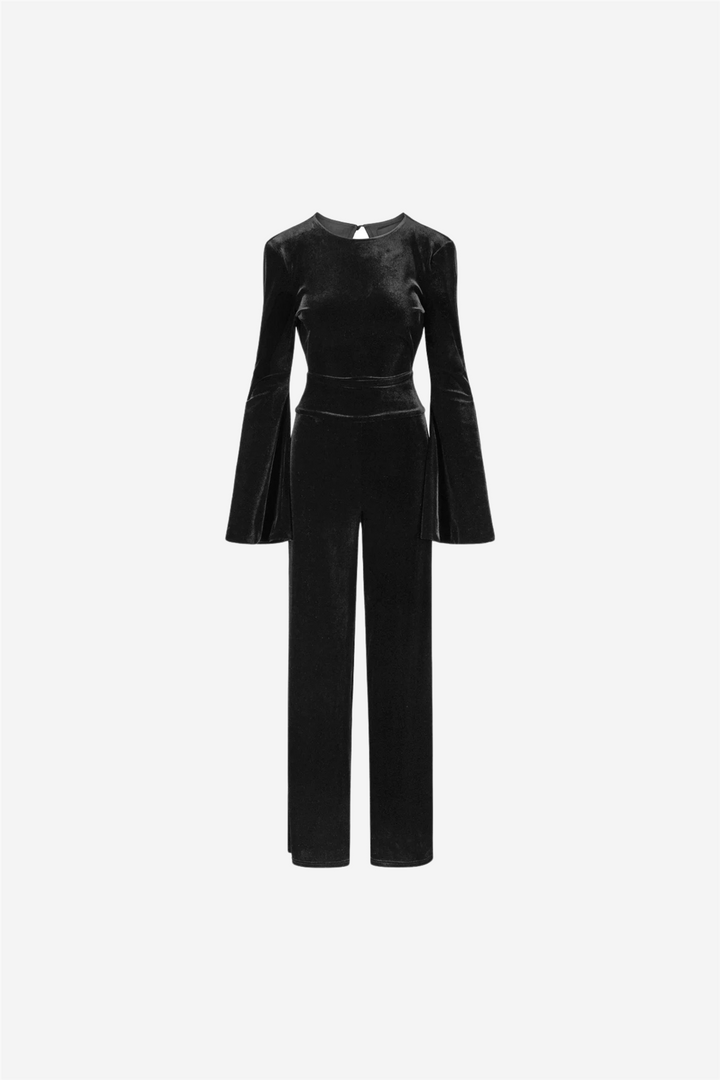 Amira Velour Jumpsuit Black